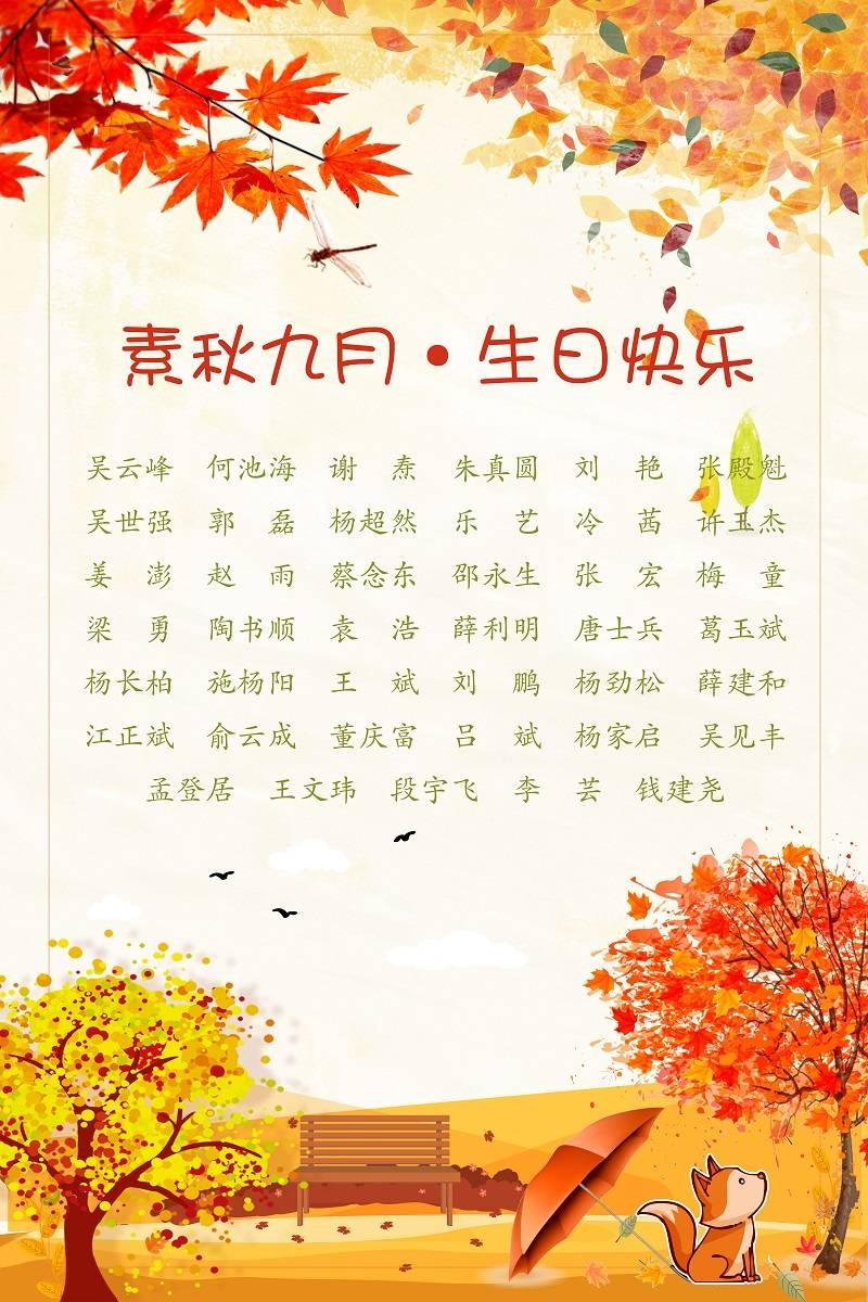 【生日祝福】恭祝09月生日的員工生日快樂(lè)！
