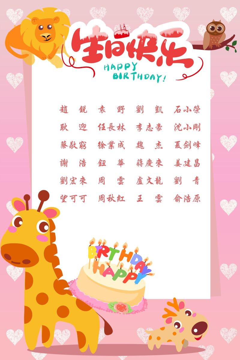 【生日祝?！抗ё?8月生日的員工生日快樂(lè)！